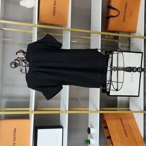 New without tags black pom pom blouse resort beach summer top light weight sz sm